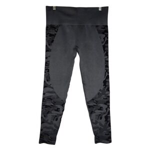 Zyia Active Leggings Women's XL Black Gray Camo‎ Bootie Shaping Athleisure Yoga